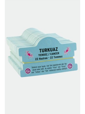 Turkuaz & Yengeç Burç Bileklik Kartı