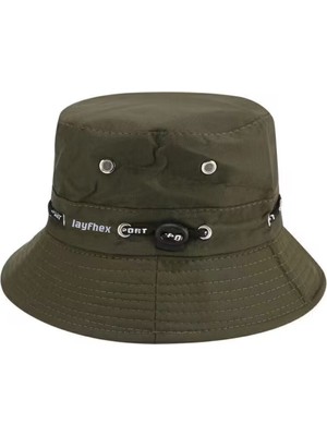 Layfhex Erkek Kadın Unisex Safari Şapka Güneş Koruyucu Balıkçı Şapkası Outdoor Kamp Avcılık Trekking Yeşil