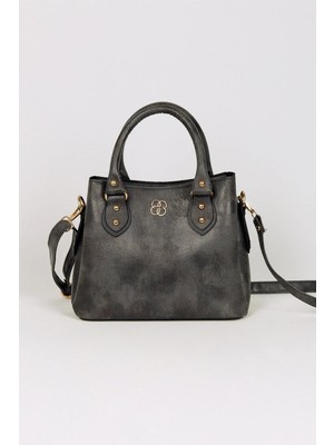 Bag Molly Kadın Uzun Askılı 3 Bölmeli Omuz ve El Çantası Eskitme Desenli