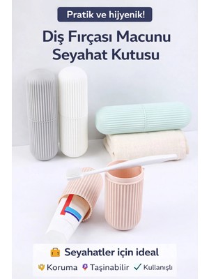 Yenilig Diş Fırçası Macunu Seyahat Kutusu | Taşınabilir Diş Fırçalık Seti | Hijyenik Seyahat Organizer Çok Renkli