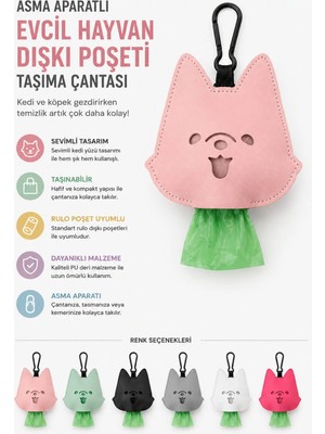 Yenilig Asma Aparatlı Evcil Hayvan Dışkı Poşeti Taşıma Çantası Kedi Köpek Gezdirme Poşetlik Aparatı Taşınabilir Rulo Poşet Kutusu Çok Renkli