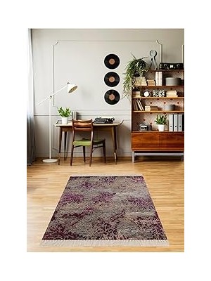 Belirtilmemiş Pelangi Batik Desenli Renk Geçişli Dijital Baskı Yıkanabilir Kaymaz Taban Salon Halısı Yolluk, Mor