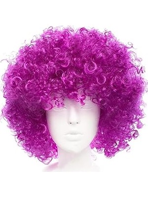 Belirtilmemiş Koyu Mor Renk Violet Afro Bonus Saç Peruk (5440)