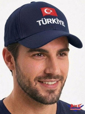 Axe Sportswear Arkası Ayarlanabilir Cırtlı Türkiye Türk Bayrağı Nakışlı Işlemeli Kasketli Beyzbol Kep Şapka