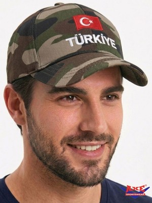 Axe Sportswear Arkası Ayarlanabilir Cırtlı Türkiye Türk Bayrağı Nakışlı Işlemeli Kasketli Beyzbol Kep Şapka