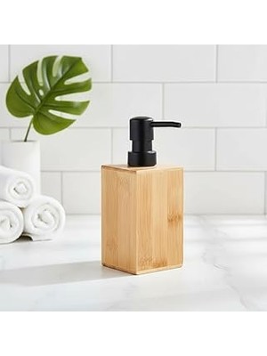 Belirtilmemiş Deconox Bambu Sıvı Sabunluk | Ahşap El Sabunu, Losyon Şampuan Dispenseri | Banyo, Mutfak