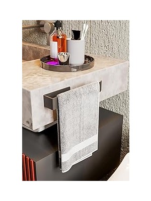 Belirtilmemiş Zift Unique Paslanmaz Çelik Mat Siyah Havlu Askısı - Yapışkanlı Havluluk - Banyo & Lavabo Havlu Tut
