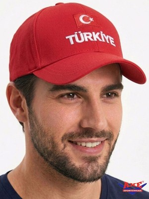Axe Sportswear Arkası Ayarlanabilir Cırtlı Türkiye Türk Bayrağı Nakışlı Işlemeli Kasketli Beyzbol Kep Şapka