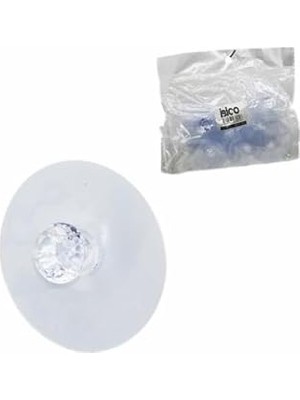 Belirtilmemiş Şeffaf Pvc Yapışkanlı Mika Kristal Plastik Askı, Tek Düğme Montaj, 10 Adet