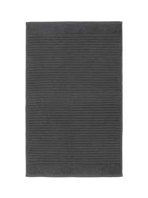 Belirtilmemiş Alstern Ayak Havlusu Yapılandırılmış Dokumalı Pamuk, 50X80 cm Koyu Gri Renk