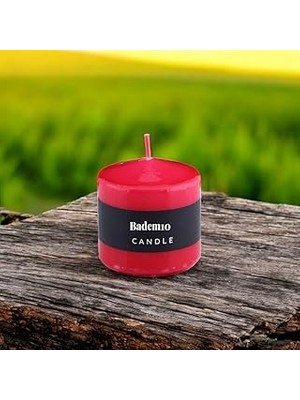 Belirtilmemiş Baton Mum Kırmızı Silindir Dekoratif Mumu Kandil Hediyelik Fitilli Mumlar Şamdan Kokusuz 6 x 6 cm