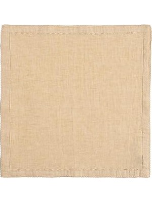 Belirtilmemiş Nilüfer Nakışlı Kroşetalı KETEN%100 Keten Peçete 45X45 cm Bej