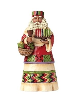 Belirtilmemiş Enesco Jim Shore Heartwood Creek Afrika Noel Baba Figürü, Reçine, 18CM, Çok Renkli