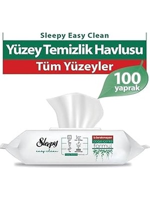 Belirtilmemiş Sleepy Yüzey Temizlik Havlusu 100ADET Beyaz Sabun Sirkeli