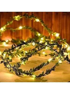 Belirtilmemiş Bakgelal Yaprak Dekorlu 3 Metre Peri LED Pilli Işık Yılbaşı Süsü Günışığı Aydınlatma Gece Lambası Y