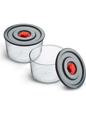 Belirtilmemiş Simax Yuvarlak 2’li Borosilikat Cam Saklama Kabı Seti, 0.35 L x 2, 116×76 Mm, Sızdırmaz Kapak, Mikr