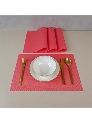 Belirtilmemiş Maxstyle Plaid Cherry 4 Parça Amerikan Servis 30X45 cm