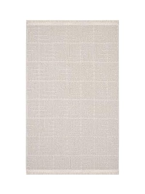 Belirtilmemiş Cool Halı Mirage Bej Halı Bukle Kaymaz Taban Yıkanabilir Halı Geometrik Desen Oturma Odası Halısı