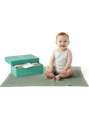 Belirtilmemiş Pointelle Tencel Bebek Battaniyesi 76,2 x 101,6 Cm, Yeşil, Oeko-Tex Sertifikalı, Ipeksi Yumuşa