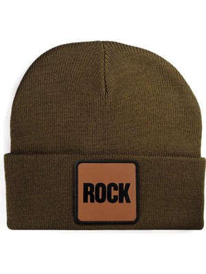 BlackBörk Rock Logolu Haki Bere