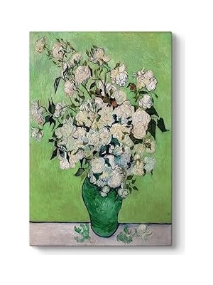 Belirtilmemiş Tabloshop Vincent Van Gogh - Vazoda Beyaz Güller 30 x 45