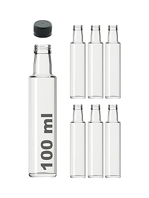 Belirtilmemiş Afracam Dorika Şeffaf 100 ml Sızdırmaz Kapaklı Boş Cam Şişe 6 Adet