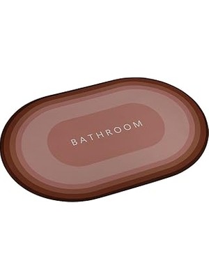 Belirtilmemiş Sihirli Su Emici Banyo Çok Amaçlı Kaydırmaz Tabanlı Paspas 58 x 38 Cm, Gül Kurusu