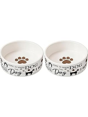 Belirtilmemiş Spot I Love Dogs Tabağı - Yuvarlak Seramik Yemek/evcil Hayvanlar Için Yüksek Duvarlı Su Kasesi, Bul