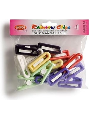 Belirtilmemiş Bora Plastik Plastik Mandal 16 Adet