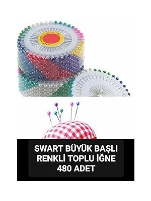 Belirtilmemiş Swart Büyük Başlı Toplu Iğne 480 Adet Türban&şal Için Pratik Sabitleyici