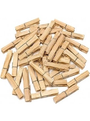 Belirtilmemiş 60 Adet Bambu Ahşap Mandal Doğal Çamaşır Mandalı Bpa Içermez Çok Amaçlı Dekoratif Hobi Paketleme