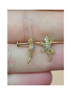 Belirtilmemiş Gold Rengi Kertenkele Tragus Helix Piercing, Unisex