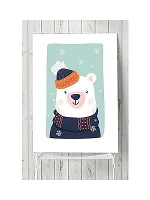 Belirtilmemiş Postermanya (PSTER5936) Kutup Ayısı Kış Çocuk Odası Poster 50X70 cm