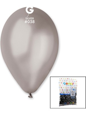 GM-110-38 Metalik - Gümüş Balon 11&amp;apos;&amp;apos; - 28CM - 100 Parça (5492)