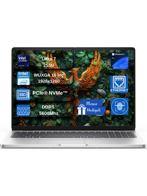 Dell Pro 16 Intel Core Ultra 7 255U 5.2ghz 32GB Ddr5 2tb SSD Windows 11 Pro Intel® Aı Boost 16 Inç IPS Fullhd+ (1920X1200) Taşınabilir Bilgisayar WBT0107PC16250EX13