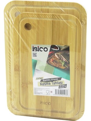 Renas Store 2pcs Setoval Kenarli - Yuvarlak Deli̇kli̇ Ahşap Bambu Kesi̇m Panosu - Kesme Tahtasi 18X28X1CM--22X32X1