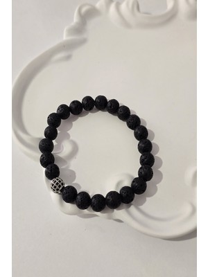 c-bhadu naturel Sertifikalı 8 mm Zirkon Taşı, Lav Taşı Doğaltaş Bileklik