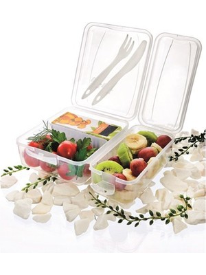 Renas Store Takeaway Ergonomik Asorti Çatal Bıçaklı Pratik Yoğurt Saklama Kabı (5528)