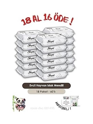 Belirtilmemiş Sleepy Al 16 Öde Petcare Evcil Hayvan Islak Havlusu 60'lı Rosie