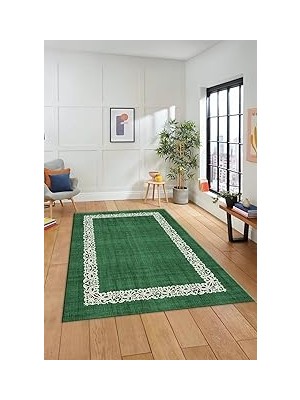 Belirtilmemiş Dijital Baskılı Kaymaz Taban Yıkanabilir Jüt Hasır Desen Yolluk Mutfak Salon Halısı Jüt-04, Yeşil,