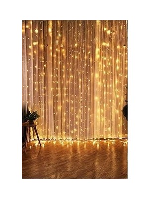 Belirtilmemiş Zauss Kumandalı 8 Ayrı Sahip 3MX3M (300 cm x 300 Cm) Perde LED 10 Saçaklı Gün Işığı