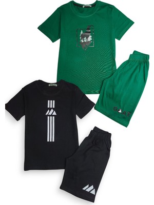 Minik Motion 2'li Set Kısa Kollu Tshirt ve Şortlu Çocuk Minikmotion Alt Üst Takım