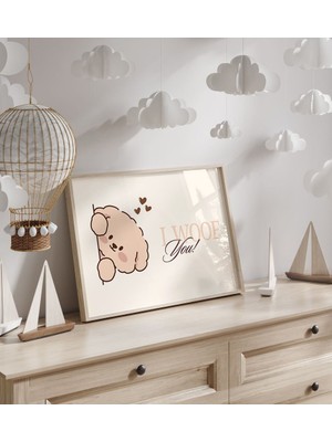 Luxor Pixels (Çerçevesiz) I Woof You Sevimli Köpek Çocuk Odası Poster