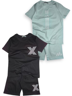Minik Motion 2'li Set Kısa Kollu Tshirt ve Şortlu Çocuk Minikmotion Alt Üst Takım