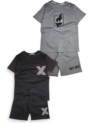 Minik Motion 2'li Set Kısa Kollu Tshirt ve Şortlu Çocuk Minikmotion Alt Üst Takım