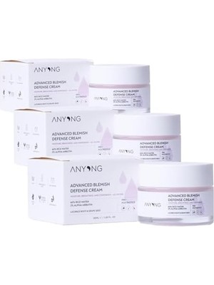Anyong Geliştirilmiş Leke Karşıtı, Aydınlatıcı, Nemlendirici Krem 50 ml (%60 Pirinç Suyu &%2 Alfa Arbutin) (3 Paketi)