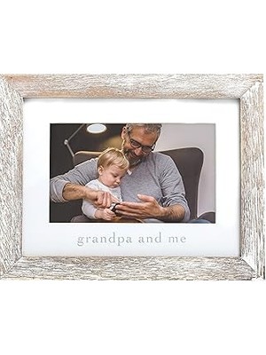 Belirtilmemiş Pearhead Grandpa & Me Keepsake Rustik Resim Çerçevesi, Babalar Günü Hediyesi Büyükbaba Için Eskitil