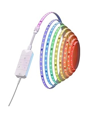 Belirtilmemiş Nanoleaf Matter Essentials Hd Işık Şeridi, 5m Adreslenebilir Rgbic LED Şerit – Akıllı, Wi-Fi Blu