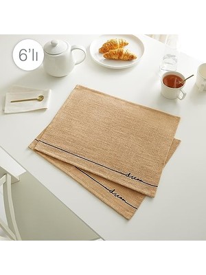 6'lı Jüt Amerikan Servis Seti 45 x 35 cm