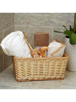 Essentials ML-2202 Kulplu Üstü Açık Pazar Sepeti, Kahverengi
